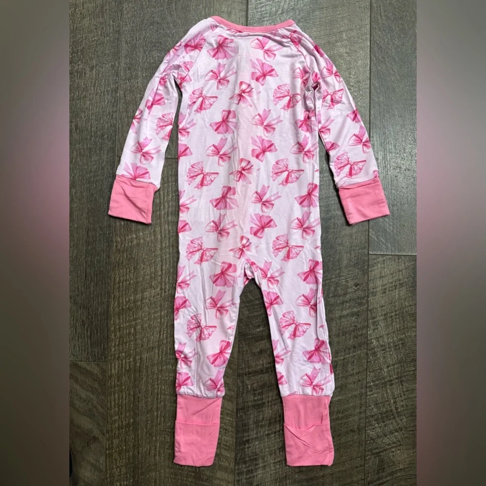 Bow Print bamboo baby girl sleepie pajamas 12-18 m
